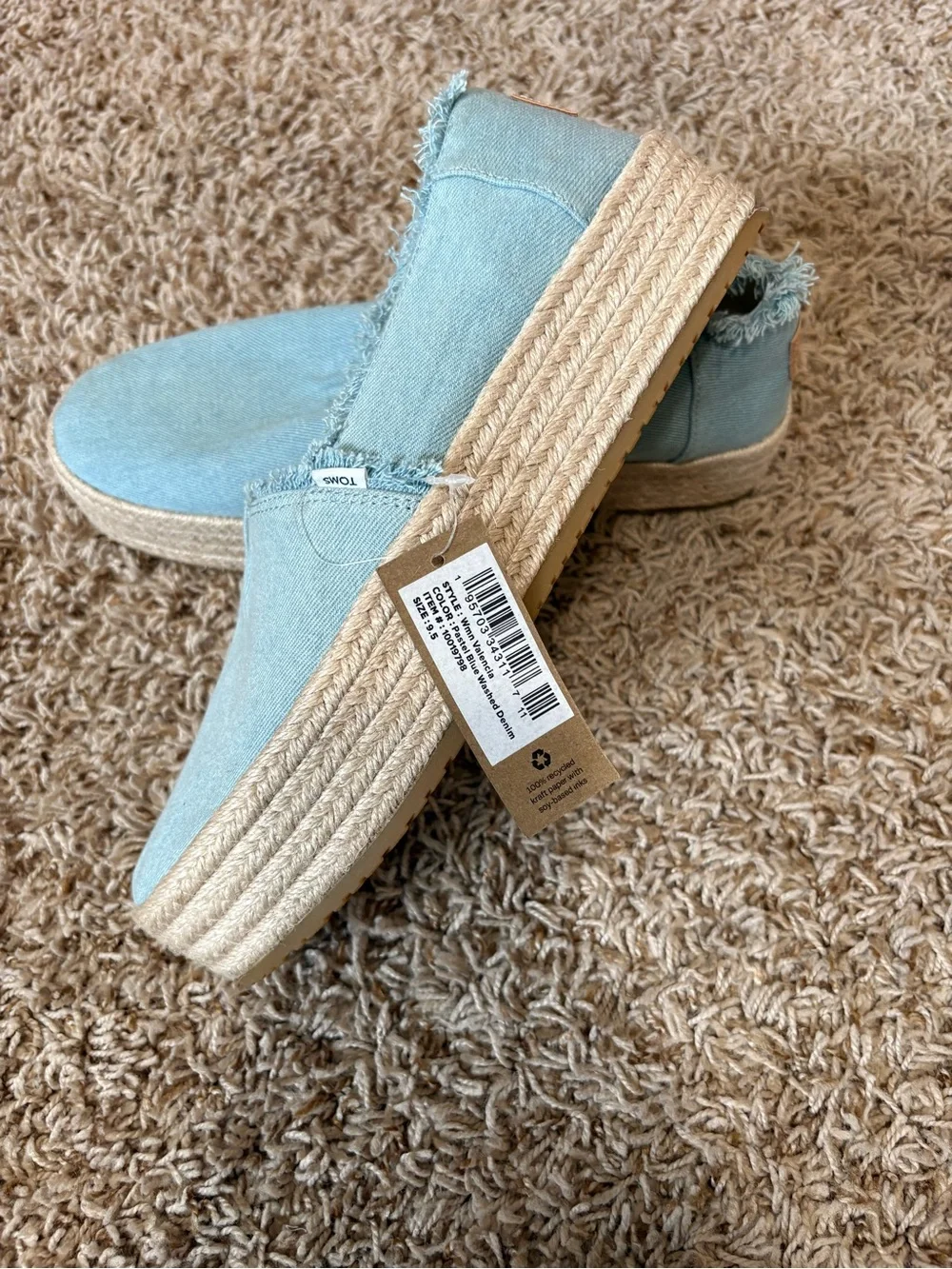 TOMS Valencia Espadrille Slip-On Platform Women's size 9.5 NWT!!!